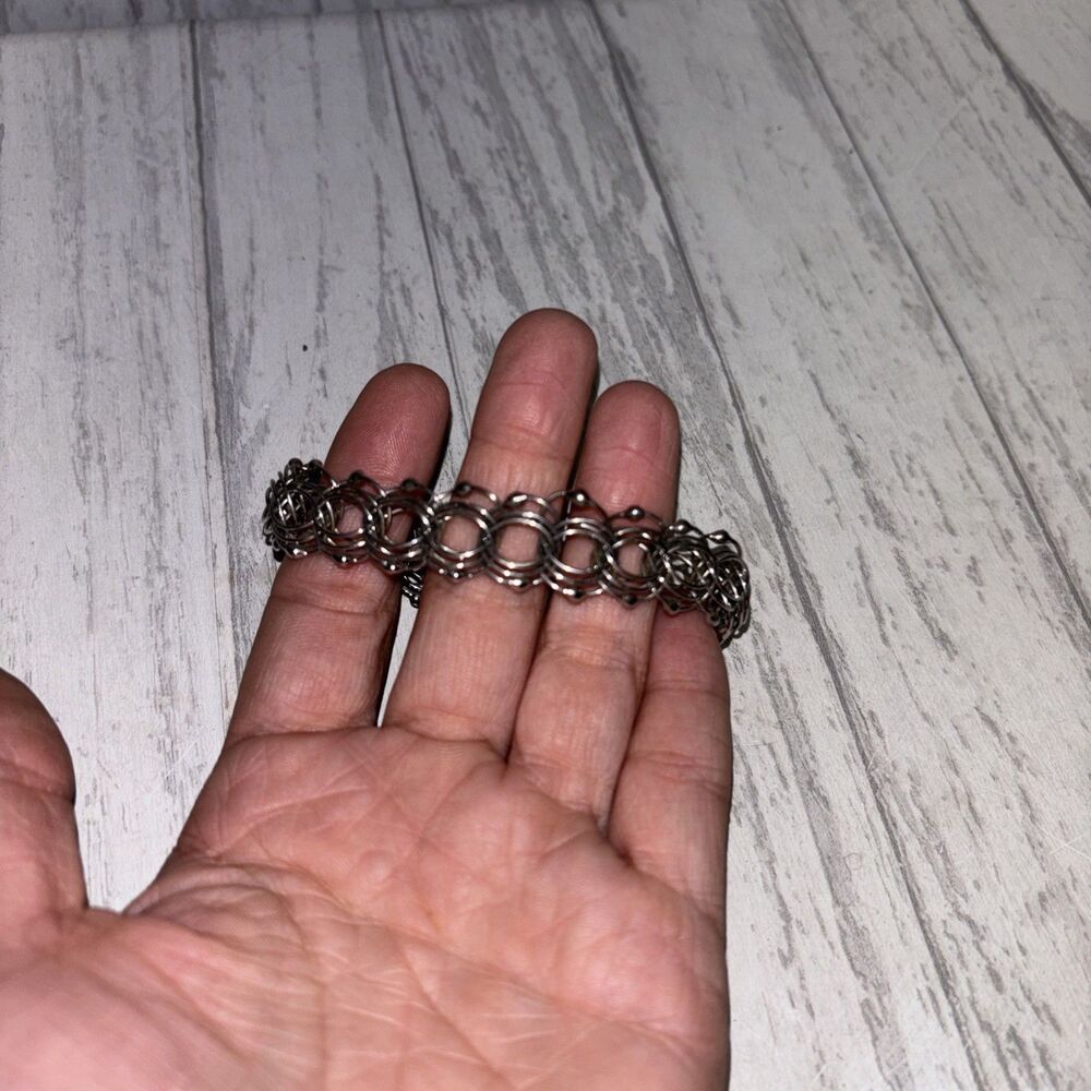 Sterling Silver Interlocking Chain Bracelet - image 1